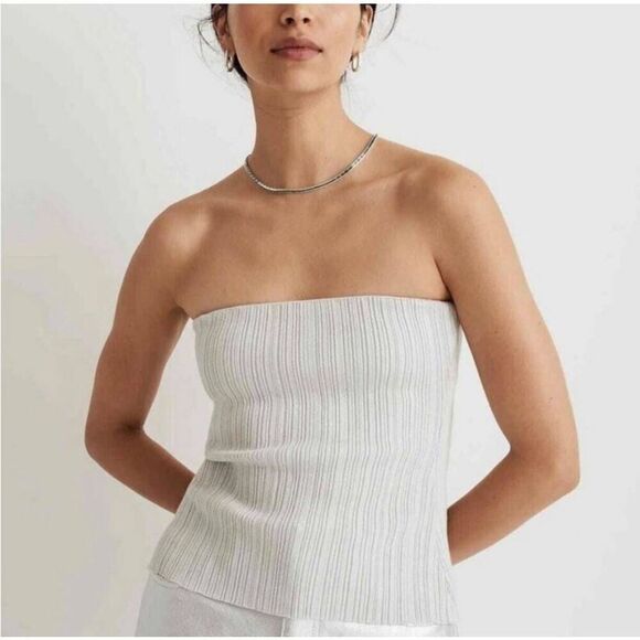 Madewell × Aimee Song Shimmer Tube Top M NWT - Picture 3 of 8